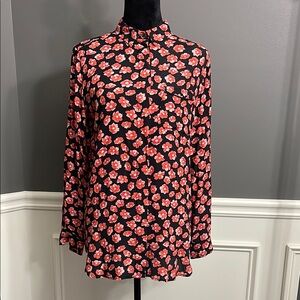 NWT, Ganni Floral Buttoned Blouse
